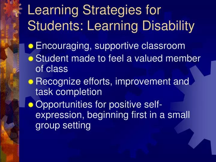 learning strategies for students learning disability