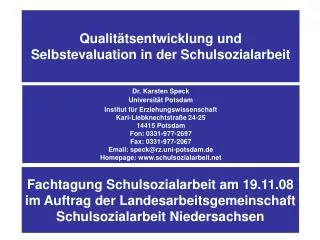 Qualitätsentwicklung und Selbstevaluation in der Schulsozialarbeit