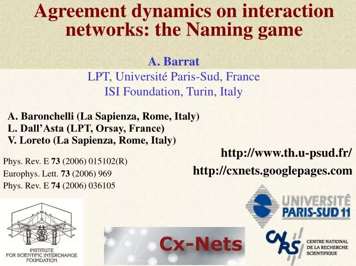 agreement dynamics on interaction networks the naming game