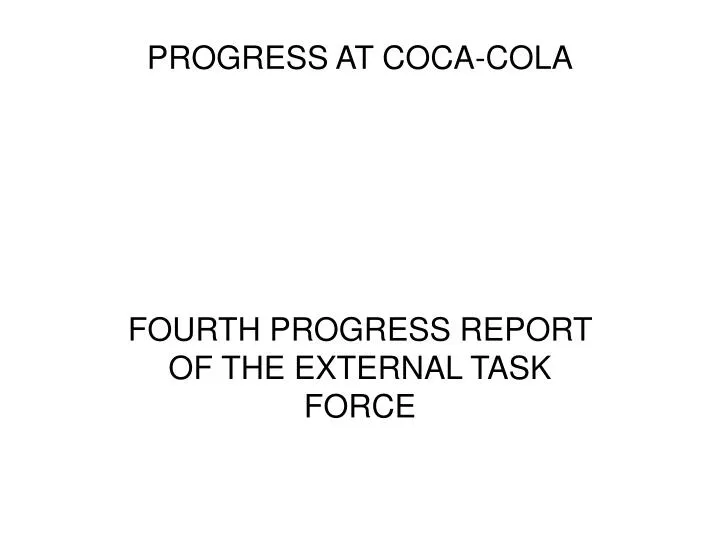 progress at coca cola