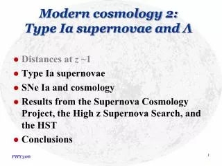 Modern cosmology 2: Type Ia supernovae and Λ