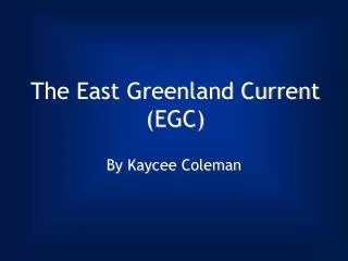 The East Greenland Current (EGC)