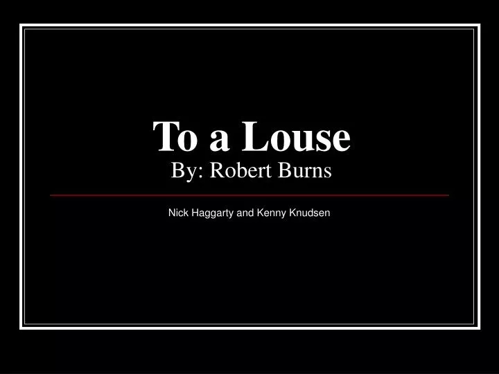 to a louse by robert burns
