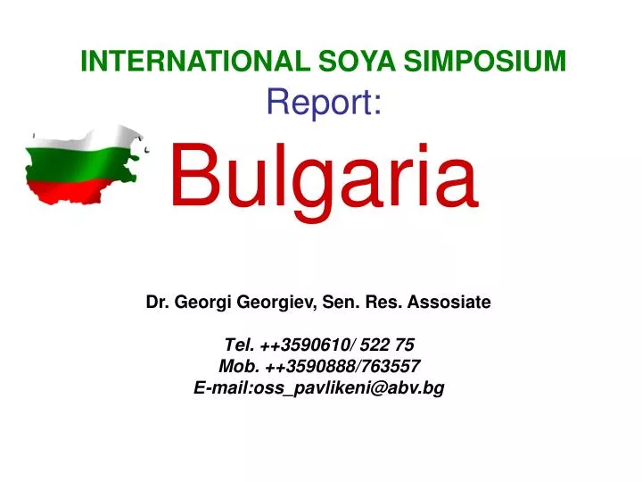 international soya simposium report bulgaria