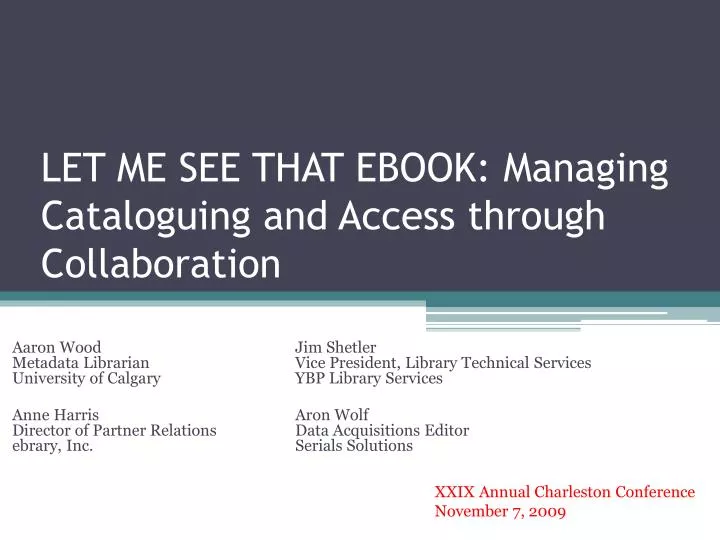 let me see that ebook managing cataloguing and access through collaboration