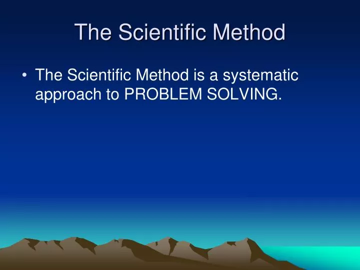 the scientific method