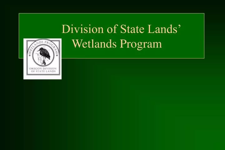 division of state lands wetlands program