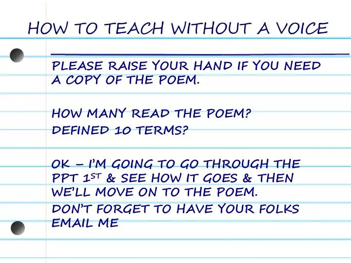 how to teach without a voice