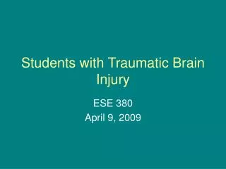 Students with Traumatic Brain Injury