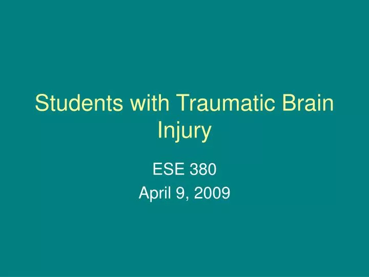 students with traumatic brain injury