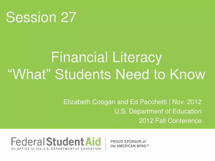 financial literacy what students need to know