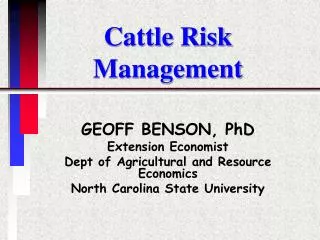 Cattle Risk Management