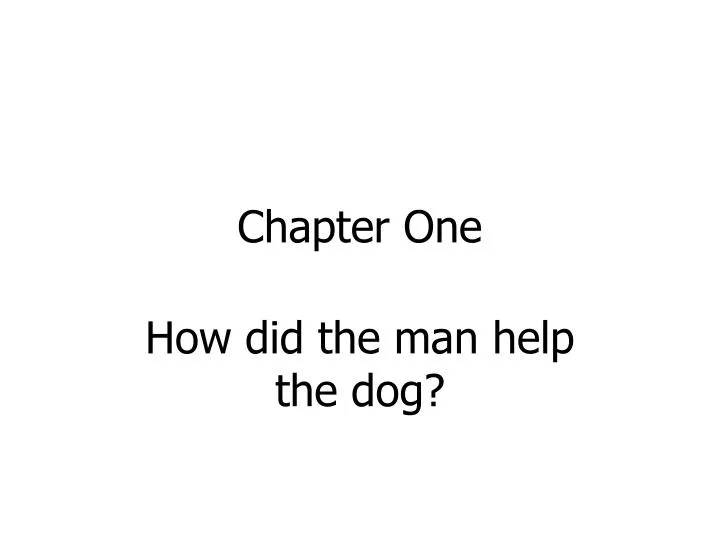 chapter one
