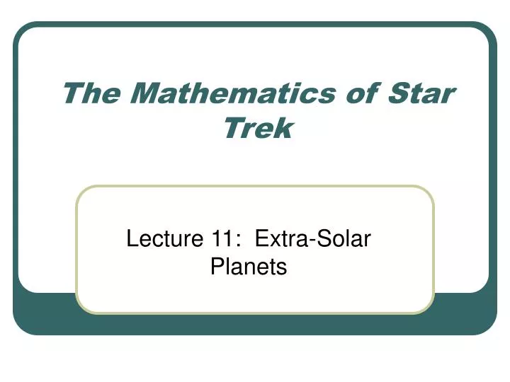 the mathematics of star trek