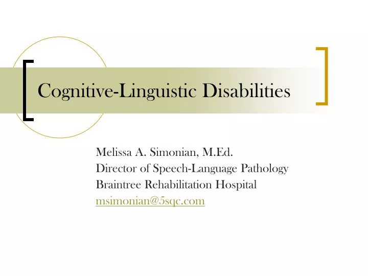 cognitive linguistic disabilities