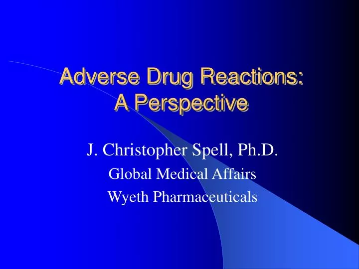 adverse drug reactions a perspective