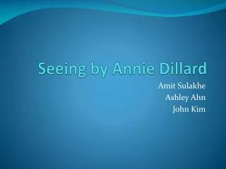 Seeing by Annie Dillard