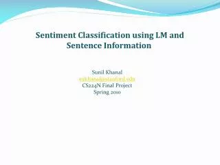 Sentiment Classification using LM and Sentence Information