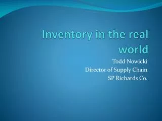 Inventory in the real world