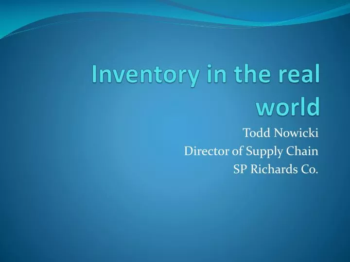 inventory in the real world