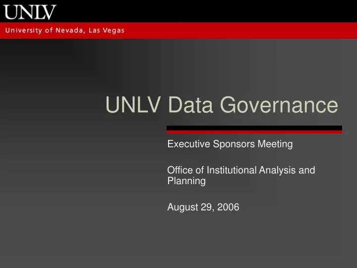 unlv data governance