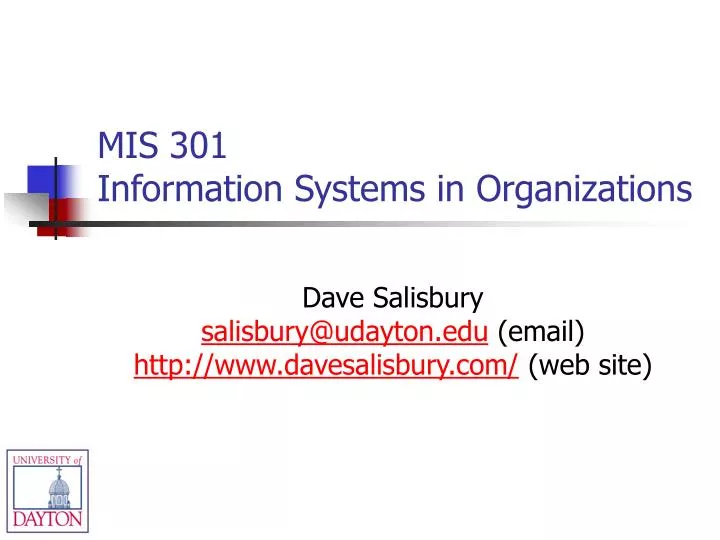 mis 301 information systems in organizations