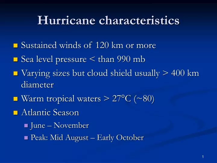hurricane characteristics