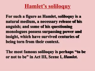 Hamlet’s soliloquy