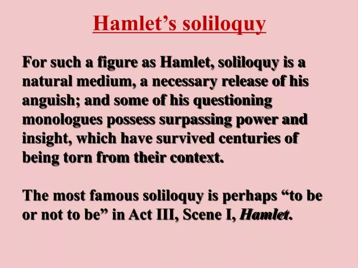 hamlet s soliloquy