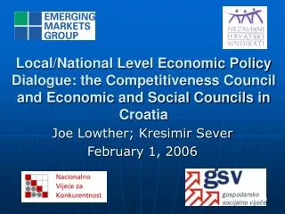 Local/National Level Economic Policy Dialogue: the Competitiveness Council and Economic and Social Councils in Croatia