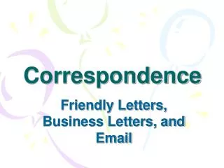 Correspondence