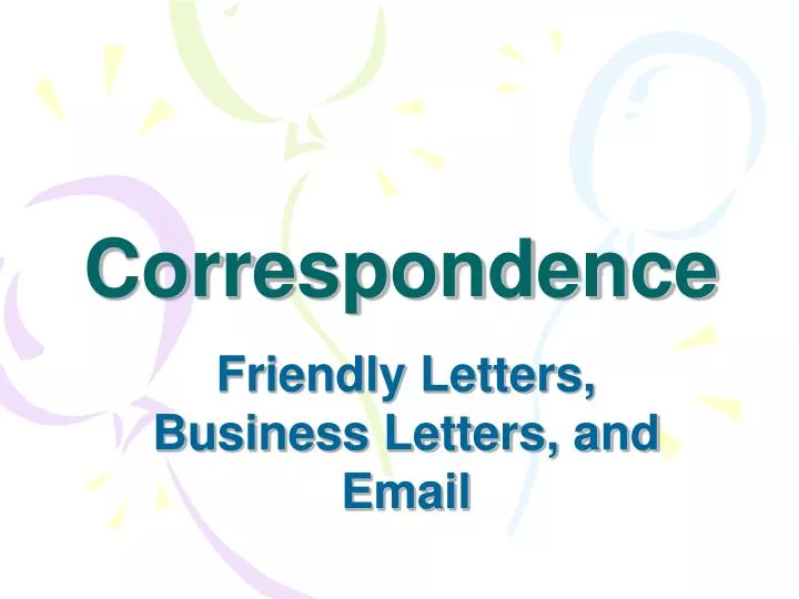correspondence