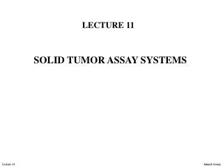 SOLID TUMOR ASSAY SYSTEMS