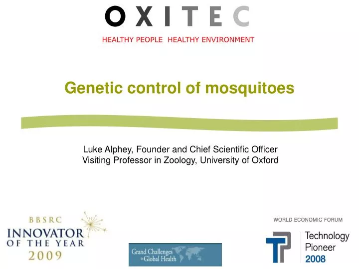 genetic control of mosquitoes