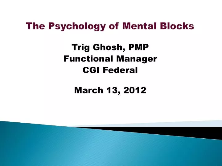 the psychology of mental blocks