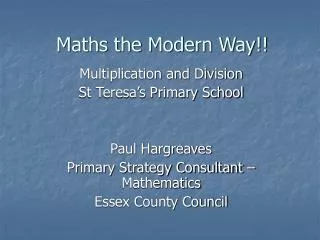 Maths the Modern Way!!