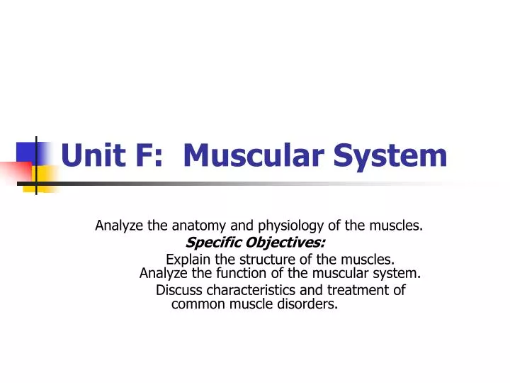 unit f muscular system