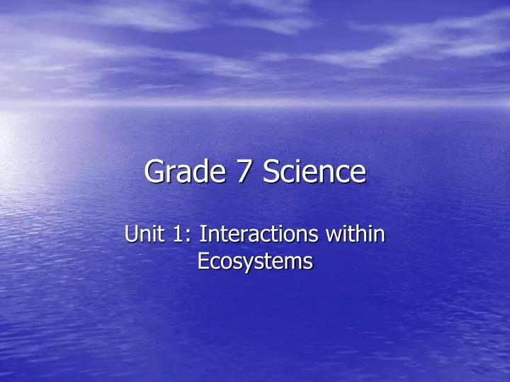 grade 7 science