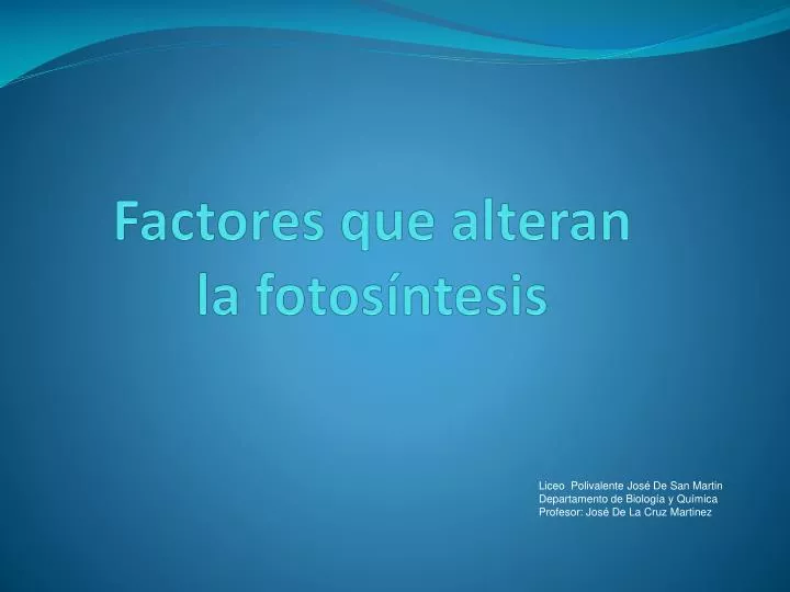 factores que alteran la fotos ntesis