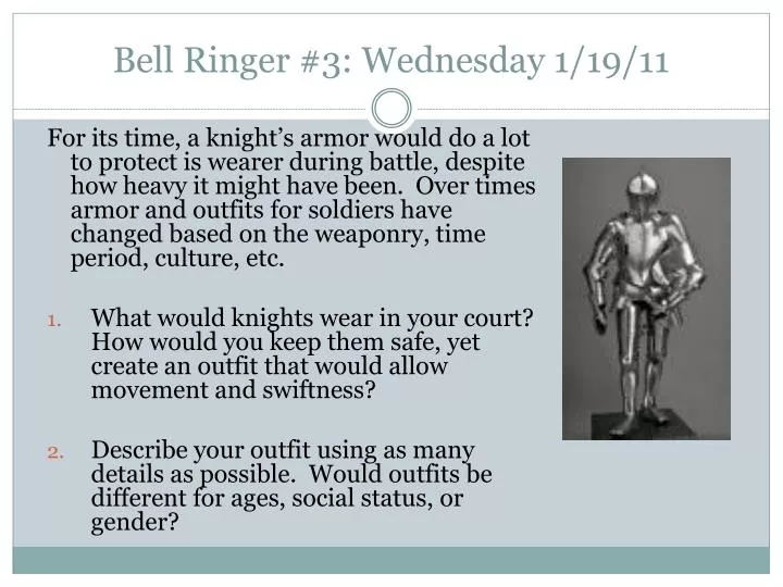 bell ringer 3 wednesday 1 19 11