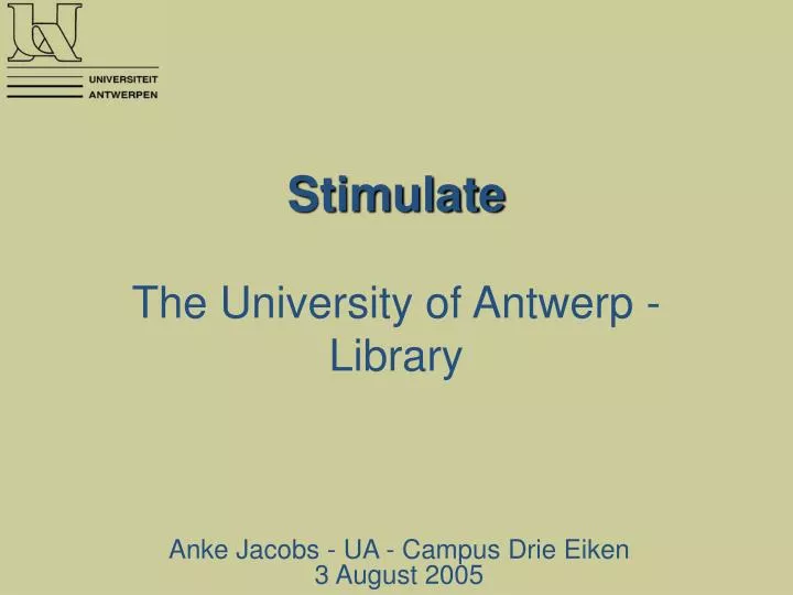stimulate the university of antwerp library