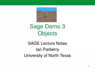 Sage Demo 3 Objects