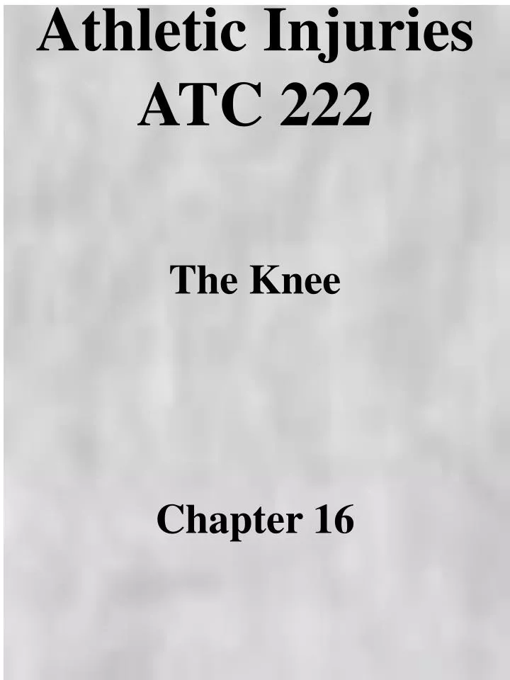 athletic injuries atc 222