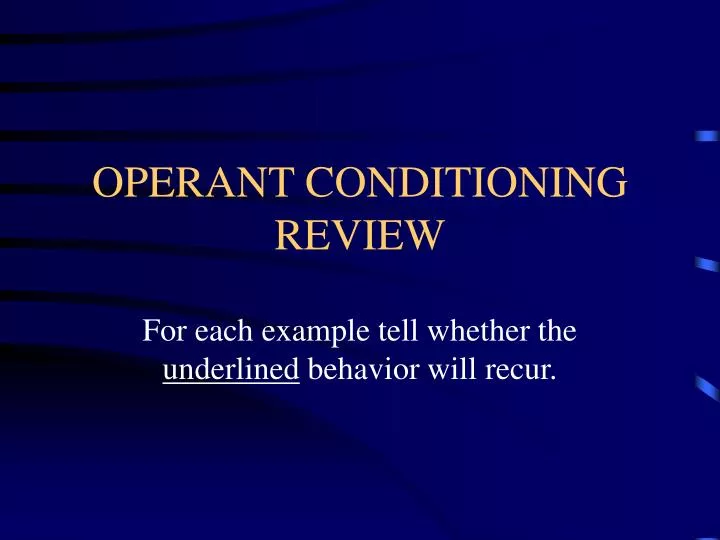 operant conditioning review