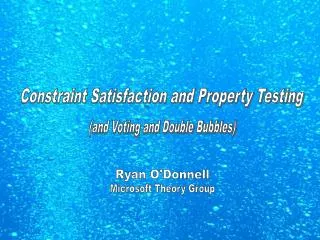 Constraint Satisfaction and Property Testing