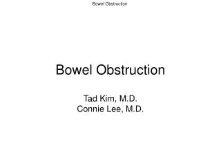 Bowel Obstruction