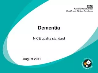 Dementia NICE quality standard