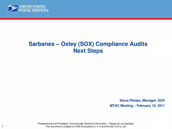 sarbanes oxley sox compliance audits next steps