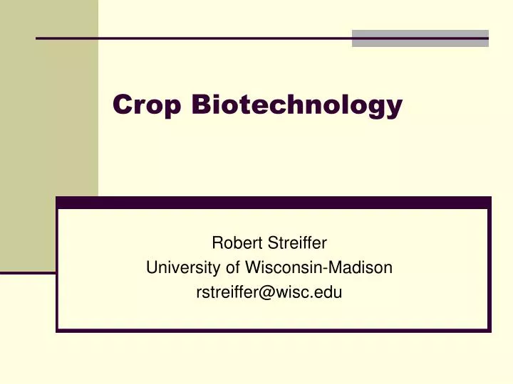 crop biotechnology