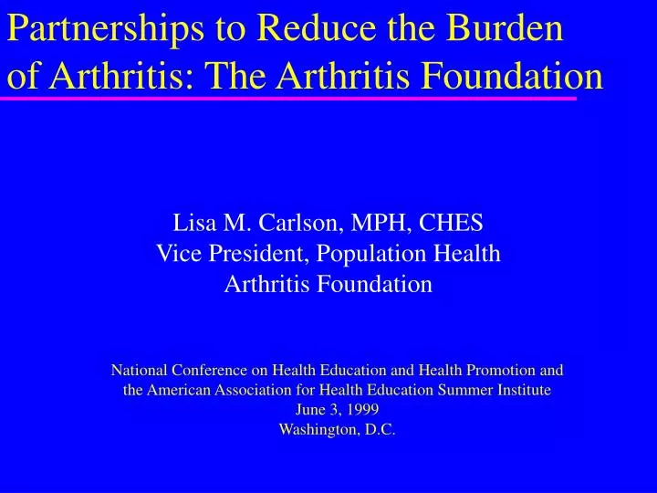 lisa m carlson mph ches vice president population health arthritis foundation